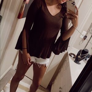 Brown Long Sleeve Top